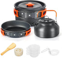 Compact Aluminum Camping Cookware Set with Teapot and Frying Pan