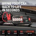 6000A High-Power Portable Car Jump Starter Power Bank