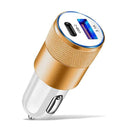 66W USB Car Charger with Type C Fast Charging for Xiaomi Huawei PD & More - Car Adapter with Cigarette Lighter Socket  ourlum.com Gold  