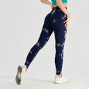 Tie Dye Bleach Yoga Leggings Sculpting Tummy Control Butt Lift