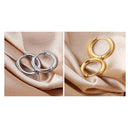 Trendy Small Hoop Earrings Clip-On Gold Stainless Steel Jewelry