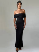 Mozision Strapless Backless Sexy Maxi Dress For Women Black