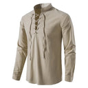 2023 Men's Vintage Cotton Linen Casual Shirt Stylish Long Sleeve Tee