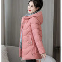 Winter Fashion Women Mid Length Down Cotton Jacket Warm