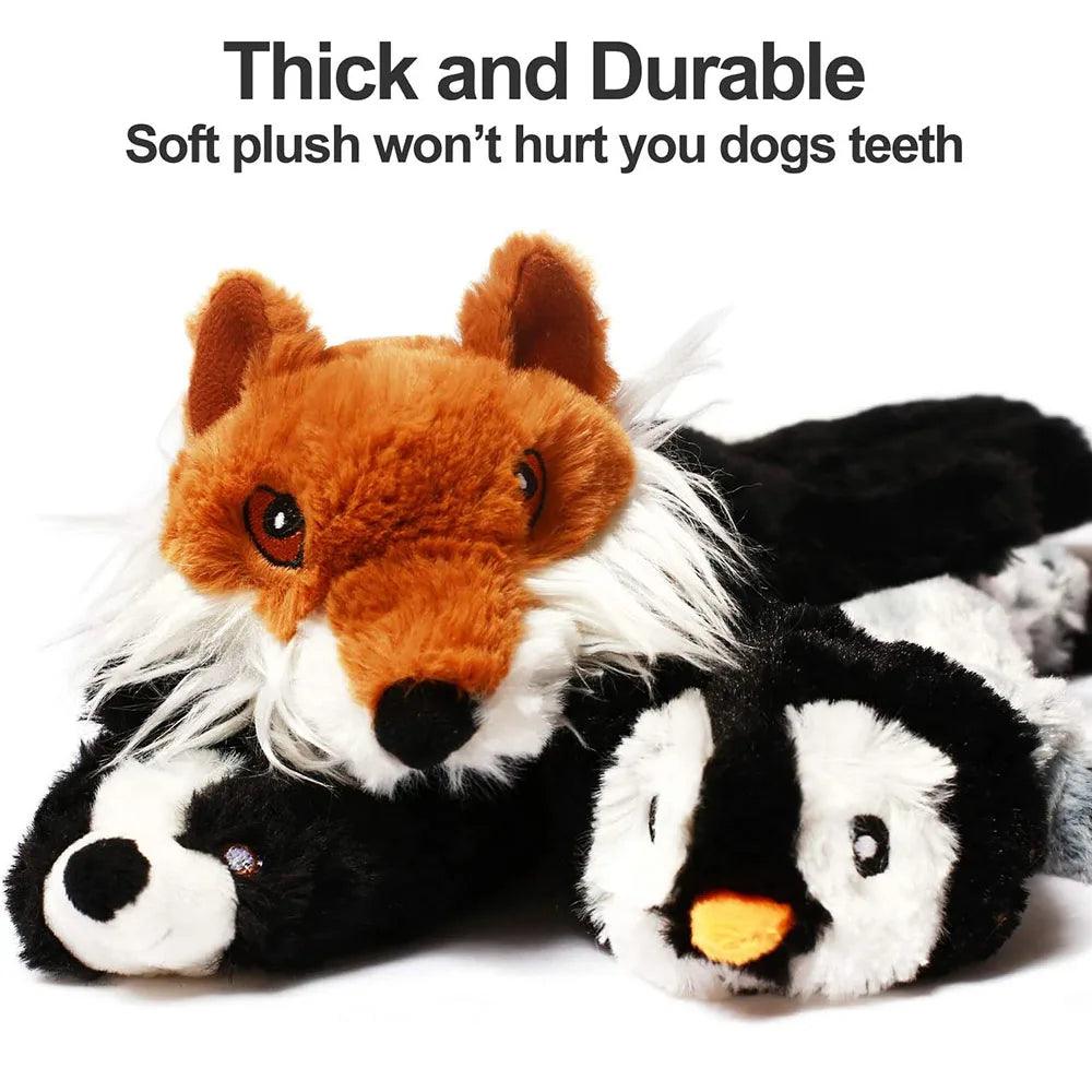 Funny Animal No Stuffing Dog Toy with Squeakers: Durable Chew Crinkle Pet Toy  ourlum.com   