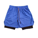 Ultimate Men's Double Layer Fitness Shorts - Ideal for Gym, Beach, Pool, and Summer Activities  ourlum.com Blue M 