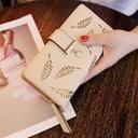 Leaves Long Wallet Stylish PU Leather Coin Holder for Women