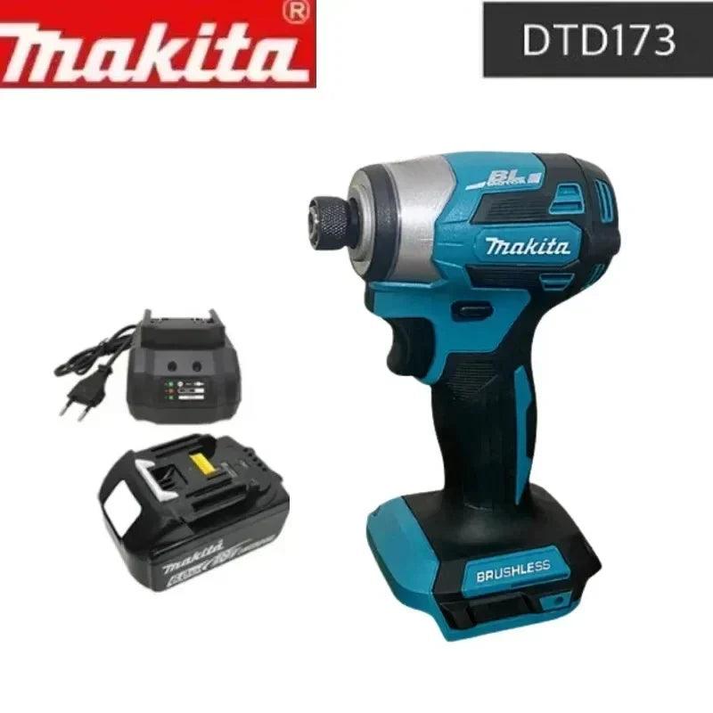 Makita Lithium Screwdriver New Dtd173 Impact Screwdriver Set Household Electric Screwdriver Electric Hand Drill  ourlum.com 1 battery 1 charge  