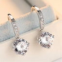 Starlight Elegance Silver Star Stud Earrings Dazzling Zircon Design