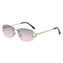 Trendy Rimless Rectangle Sunglasses for Men and Women Style