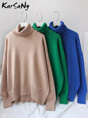 Winter Essential Thick Knit Turtleneck Sweater for Women  ourlum.com   