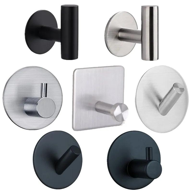 Sleek Stainless Steel Bathroom Accessory Set - Towel Rack, Toilet Paper Holder, Towel Bar, Hook  ourlum.com   