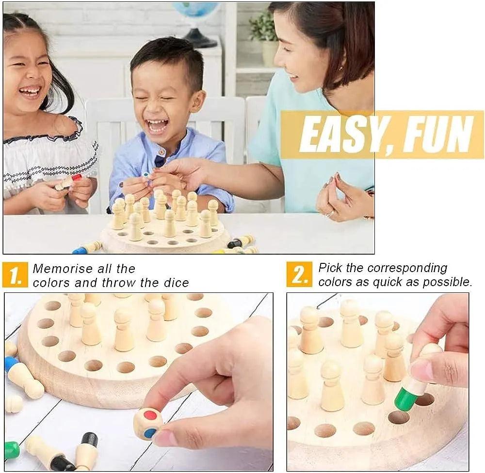 Wooden Memory Match Chess Game: Educational Toy for Children & Adults  ourlum.com   