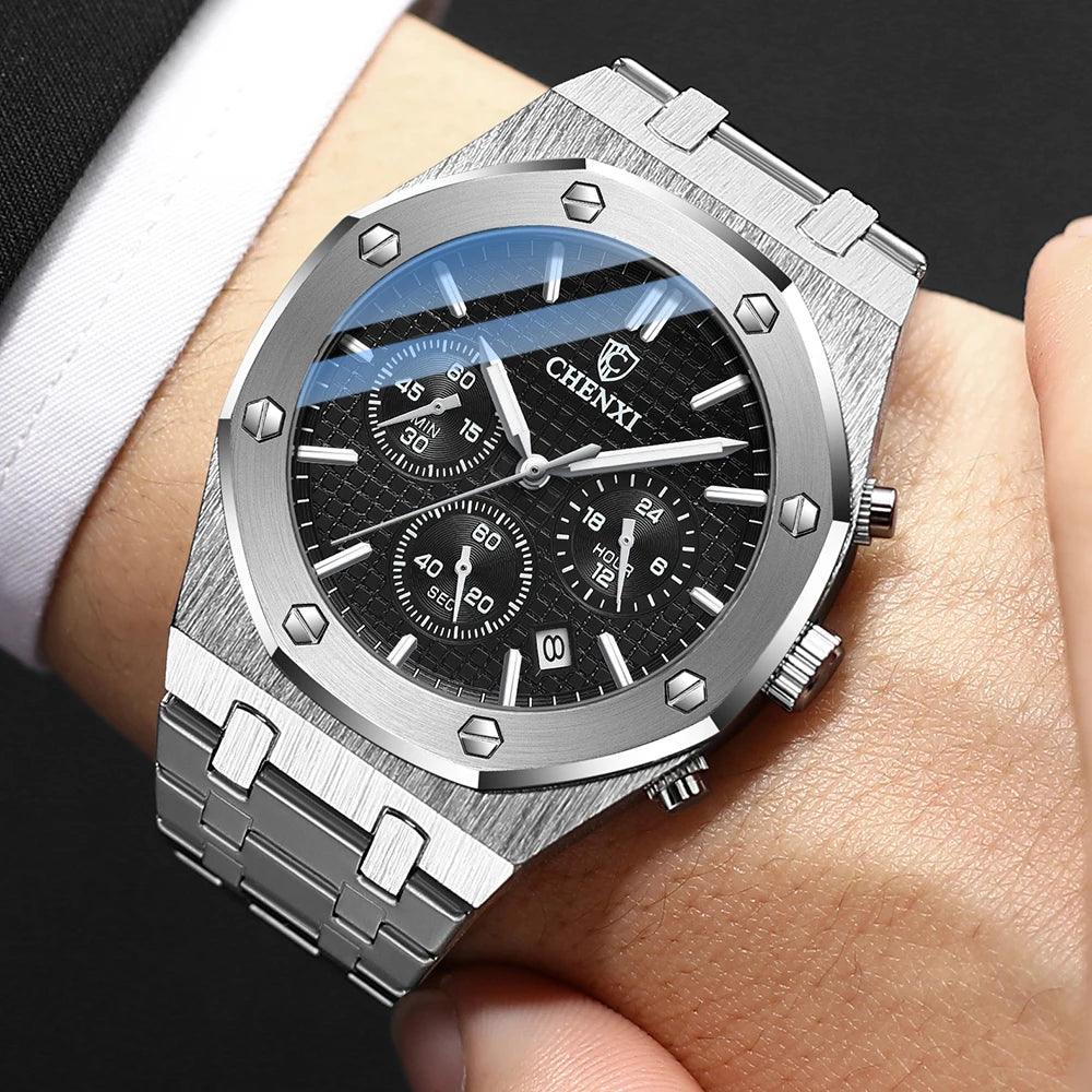 Luxury Chenxi Quartz Men's Watch with Stainless Steel Band and Multiple Features  OurLum.com   