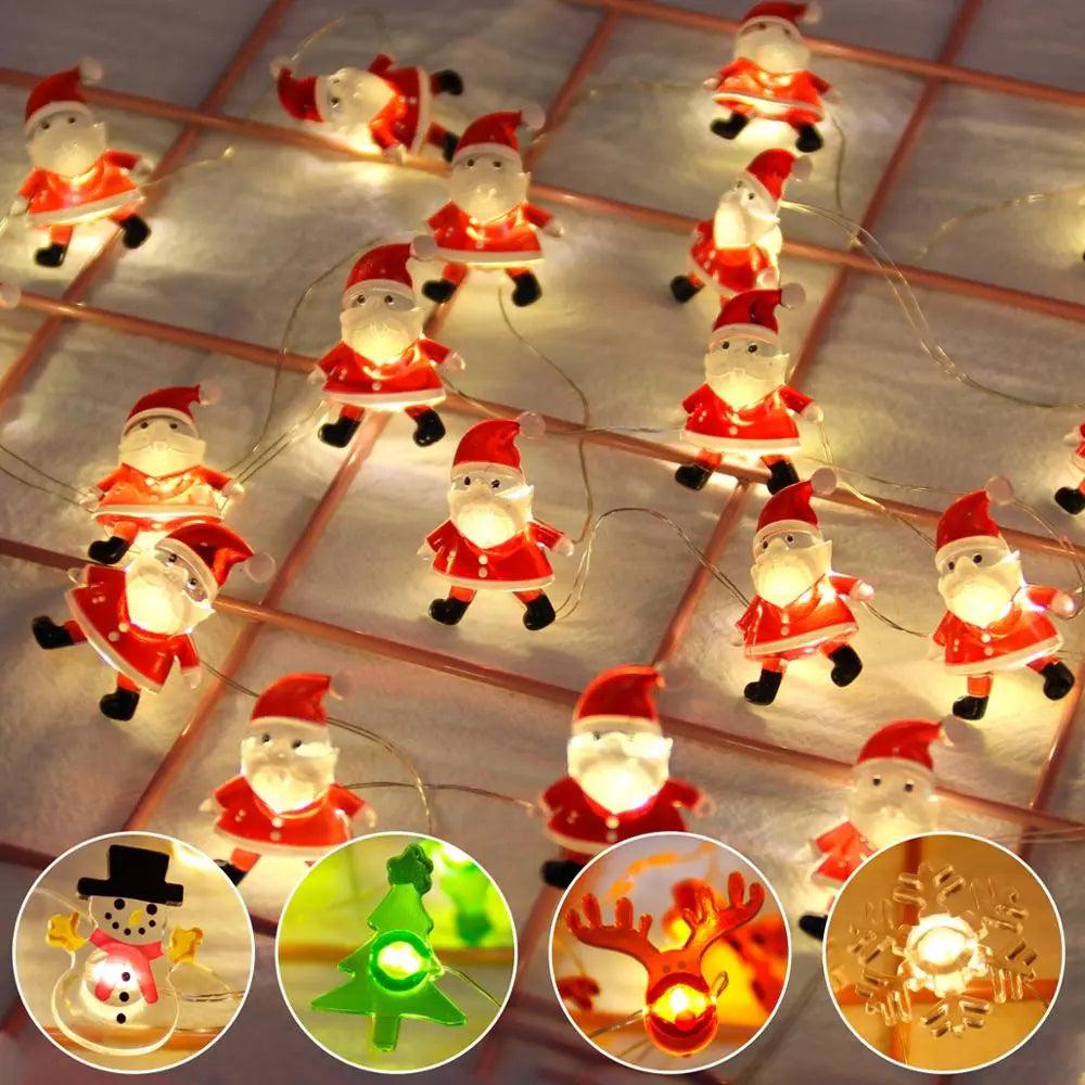 Santa Claus Snowman Elk Christmas String Lights: Festive Xmas Ornaments & Decor.  ourlum.com   