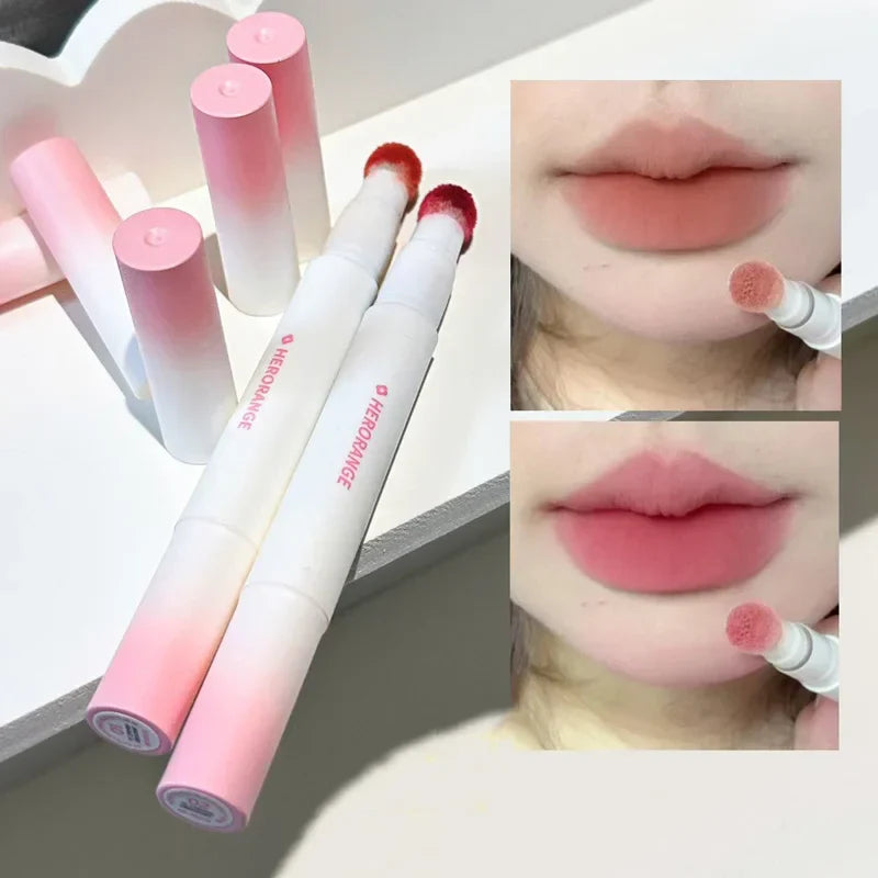 Liquid Lipstick With Cushion Applicator Velvet Matte Lip Gloss Moisturizing Creamy Soft Liquid Blush Lip Stick Multi-uses Makeup  ourlum.com   