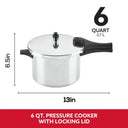 6-Quart High-Pressure Aluminum Cooker for Healthy Meals