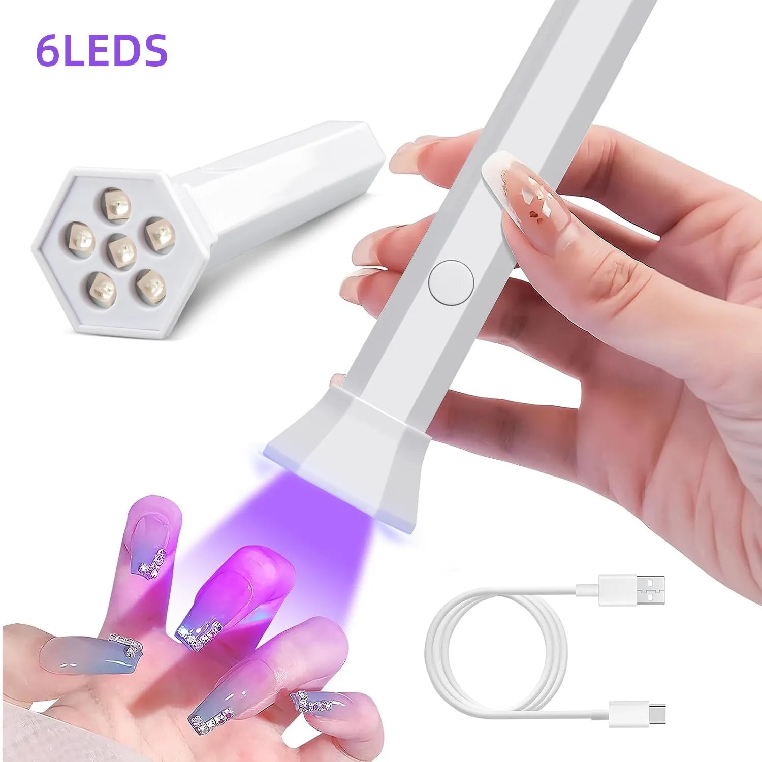 Portable Nail Dryer Lamp UV LED Nail Light For Curing All Gel Polish USB Rechargeable Quick Dry Manicure Machine Nail Art Tools  ourlum.com   