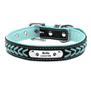 Personalized Leather Dog Collar with Custom Engraving - Adjustable for Small to Large Breeds  ourlum.com Blue XS(8.1-11in) 