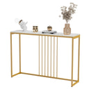 47.2 Inch Extra Long Console Table Sintered Top Gold Legs