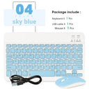 Wireless Bluetooth Keyboard: Ultra-Slim Design for iPad iPhone Tablet  ourlum.com sky blue-and mouse  