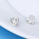 Starlight Elegance Silver Star Stud Earrings Dazzling Zircon Design