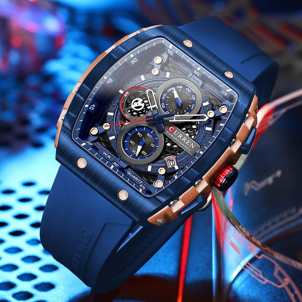 Luxury Square Quartz Chronograph Watch for Men - Waterproof Luminous Timepiece  ourlum.com   