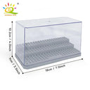 Model Collection Display Case for Building Blocks and Figures  ourlum.com gray with box  