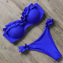 Bandeau Bikini Swimwear Women Sexy Thong Ruffle Set 2021