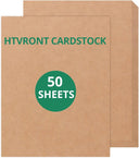 HTVRONT 50 Sheets 8.5X11 Inch White Brown Cardstock Paper Bundle