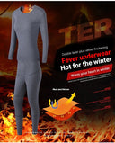 Winter Heated Underwear Set Women Men USB Electric Heating Jacket