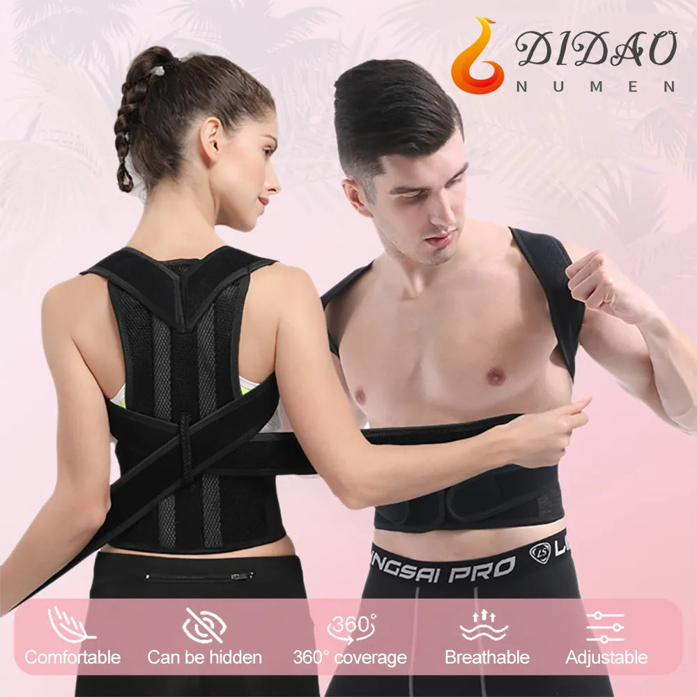 Adjustable Posture Corrector for Better Alignment and Pain Relief: Confidence Boost, Breathable Material, Easy to Use