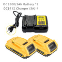 20V 3000mAh DCB200 Li-ion Battery and Charger for DEWALT