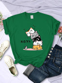 Sleeping Cats Stack T-Shirt for Playful Feline Comfort