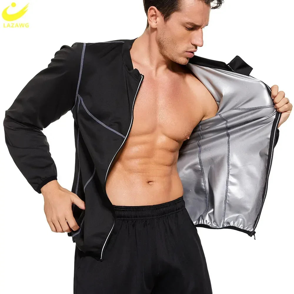 Men's Sauna Jacket for Weight Loss and Fat Burning - Slimming Gym Top