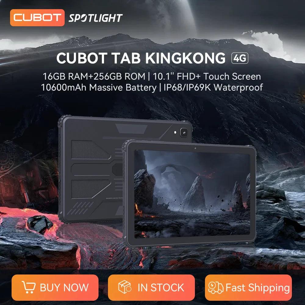 Cubot TAB KINGKONG, Rugged Tablet Android 13, IP68 Waterproof, 16GB RAM(8GB+8GB Extended), 256GB ROM, 10600mAh,10.1" FHD+ Screen  ourlum.com   