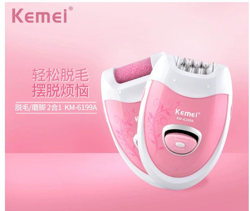 Women's and Men's Shop 6199a Women's Electric Epilator 2-in-1 Hair Removal Device Clip Wheel Roller Electric Shaver