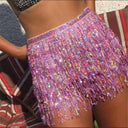 Nightclub Sparkling Sequin Tassel Skirt Disco Festival Fashion