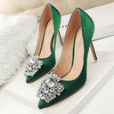 Bigtree Rhinestone Stiletto Heels Elegant Evening Shoes Pair