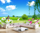 3D Living Room Simulation Fake Window Self-Adhesive Wallpaper Creative Landscape Bedroom Sea Forest Mural and Wallpaper Wall Painting Decoration