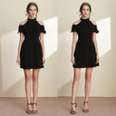 Black A-Line Dress with Ruffles for Trendy Summer Fashion