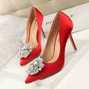 Bigtree Rhinestone Stiletto Heels Elegant Evening Shoes Pair