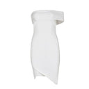 Spring White Bandage Dress Chic Side-Slit Party Outfit