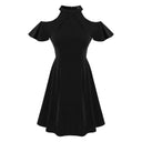 Black A-Line Dress with Ruffles for Trendy Summer Fashion