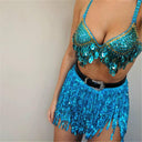 Nightclub Sparkling Sequin Tassel Skirt Disco Festival Fashion