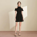 Black A-Line Dress with Ruffles for Trendy Summer Fashion