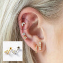 Moon Stud Earring: Elegant Silver Jewelry with Zircon Glam