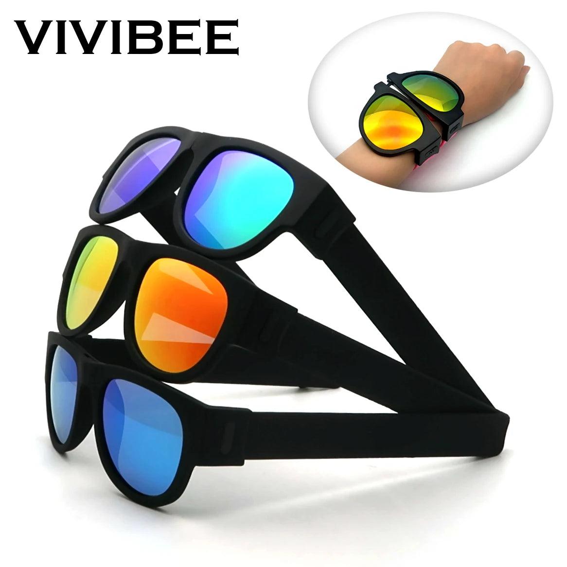 VIVIBEE Polarized Foldable Sunglasses - Stylish & Compact UV Protection Shades for Men 2024 Trend