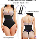 High-Waist Thong Bodysuit Shapewear for Tummy Control and Curves