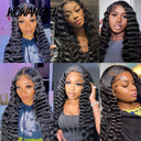 32-Inch Deep Wave HD Lace Frontal Wigs 100% Human Hair